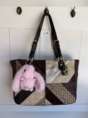 Coach Patchwork Tote Zippy Tote Bag